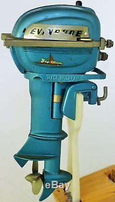 60's EVINRUDE BIG TWIN OUTBOARD BOAT TOY MOTOR MADE IN JAPAN NO RESERVE