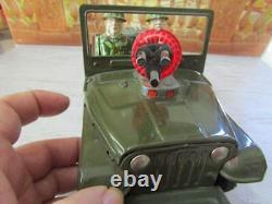 60's Tn Nomura, Battery Operated Anti Aircraft Us Army Jeep, 100% Working Exc