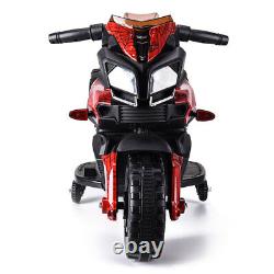 6V Battery Powered Red Kids Ride On Motorcycle 4 Wheel Bicycle Electric Toy Red