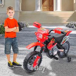 6V Electric Kid Ride on Car Dirt Bike Battery Motorcycle Toy with Training Wheels