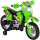 6v Electric Kids Ride On Motorcycle Dirt Bike With Training Wheels- Green