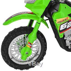 6V Electric Kids Ride On Motorcycle Dirt Bike With Training Wheels- Green