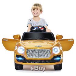 6V Kids Ride On Car Electric Battery Power RC Remote Control & Doors with MP3 Gold