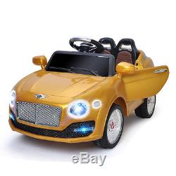 6V Kids Ride On Car Electric Battery Power RC Remote Control & Doors with MP3 Gold