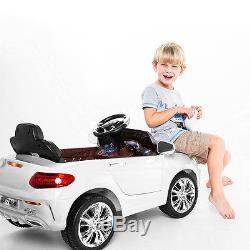 6V Kids Ride On Car RC Remote Control Battery Powered with LED Lights MP3 White