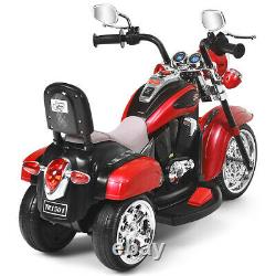 6V Kids Ride On Chopper Motorcycle 3 Wheel Trike with Headlight and Horn Red
