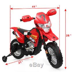 6V Kids Ride On Motorcycle Battery Powered Bicycle with Training Wheel Toy New