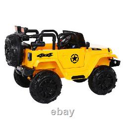 6V Kids Ride On Toy Electric Battery Powered Off-Road Truck LED Lights Yellow