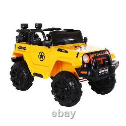 6V Kids Ride On Toy Electric Battery Powered Off-Road Truck LED Lights Yellow
