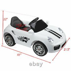 6V Ride On Car Kids Electric Battery Power 2 Motor withRemote Control MP3 White