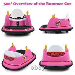 6V Vehicle 360° Spin Race Toy Kids Ride On Bumper Car with Remote Control Pink
