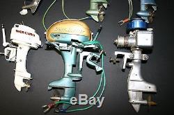 (7) Toy outboard boat motors electric and gas 1950's & 1960's
