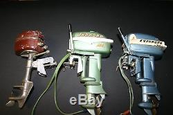(7) Toy outboard boat motors electric and gas 1950's & 1960's