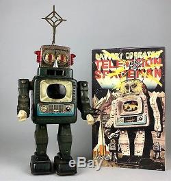 ALPS -BATTERY OPERATED TELEVISION SPACEMAN- 1950's JAPANESE TIN PLATE ROBOT TOY