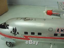 American Airlines Linemar 1950s Airplane + Original Box Instructions Tin Toy
