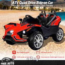 ATV Quad 12V Kids Electric Ride-on Car Remote Control 4 Speed MP3 Music Red