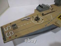 Aircraft Carrier- Battery Operated- Multi Action- All Tin-Works 20 long-MARX