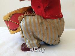 Alps Made in Japan Drumming Indian Battery Operated Tin Toy 50s Vintage (Video)
