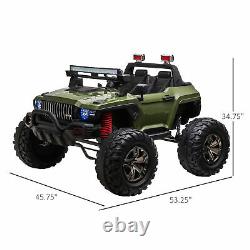 Aosom Ride On Car Off-Road Truck Electric Battery with Adjustable Speed, Green