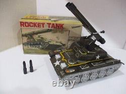 Army Rocket Tank Mib Battery Operated Made N Japan Tested Works-all Tin