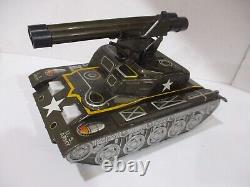 Army Rocket Tank Mib Battery Operated Made N Japan Tested Works-all Tin