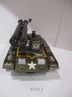 Army Rocket Tank Mib Battery Operated Made N Japan Tested Works-all Tin