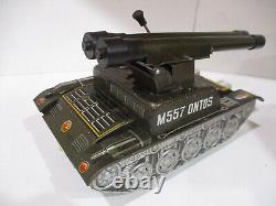 Army Rocket Tank Mib Battery Operated Made N Japan Tested Works-all Tin