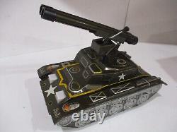 Army Rocket Tank Mib Battery Operated Made N Japan Tested Works-all Tin