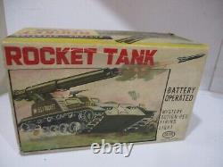 Army Rocket Tank Mib Battery Operated Made N Japan Tested Works-all Tin