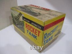 Army Rocket Tank Mib Battery Operated Made N Japan Tested Works-all Tin