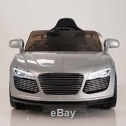 Audi R8 Style 12V Kids Ride On Car Battery Power Wheels Remote Control RC Silver