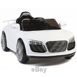 Audi R8 Style 12V Kids Ride On Car Electric Powered Wheels Remote Control White
