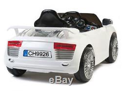 Audi R8 Style 12V Kids Ride On Car Electric Powered Wheels Remote Control White