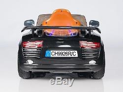 Audi R8 Style Kids 12V Battery Power Wheels Ride On Car MP3 RC Remote Black