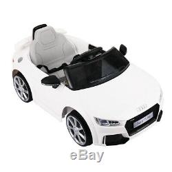 Audi TT RS 12V Electric MP3 LED Lights RC Remote Control Kids Ride On Car White