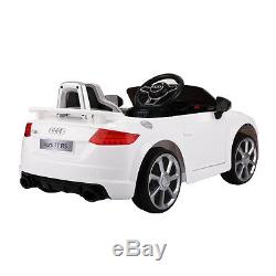 Audi TT RS 12V Electric MP3 LED Lights RC Remote Control Kids Ride On Car White