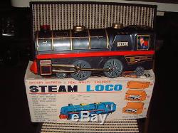 BANDAI BATTERY OPERATED, TRAIN, TIN STEAM LOCO NO. 4130 WithBOX & WORKING! RARE