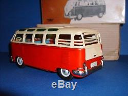 BANDAI VOLKSWAGON 1960's BUS MADE IN JAPAN TIN TOY FIGURE 8 ACTION WithBOX