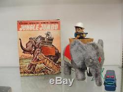 Battery Operated 1950s Jungle Jumbo Teddy Roosevelt Safari Toy + Box Political