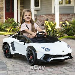 BCP 12V Kids Ride-On Lamborghini Aventador SV Car RC Toy with Horn, LED Lights