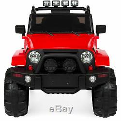 BCP 12V Kids Ride-On Truck Car Toy with 3 Speeds, LED Lights, Remote Control, Aux