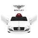 Bcp 6v Kids Bentley Ride-on Car With Remote Control, 2 Speeds, Aux White