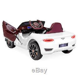 BCP 6V Kids Bentley Ride-On Car with Remote Control, 2 Speeds, AUX White