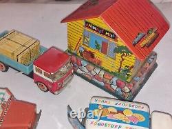 BIG LOT TOYS Red China BATTERY OPERATED Tin Vintage Toy Chinese