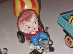 BIG LOT TOYS Red China BATTERY OPERATED Tin Vintage Toy Chinese