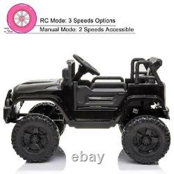 BLACK 12V Kids Ride on Truck Battery Powered Electric Car With Remote Control Safe
