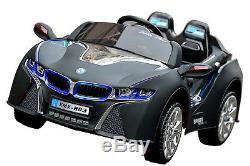 BMW i8 Style 12V Battery Powered Electric Ride On Toy Car RC Remote Matte Black