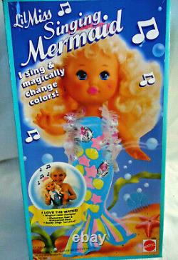 BNIB RARE 1991 Mattel Lil Miss Singing Mermaid Toy Doll NRFB Vintage Bat Op NOS