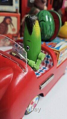 Bandai Musical Vegetable Fruit Truck Tin Toy 1968 Battery Operated 10 Working