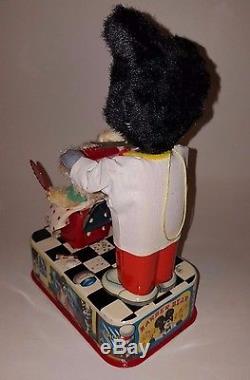 Barber Bear with Original Box 1950's Linemar Japan Tin Litho Battery Toy
